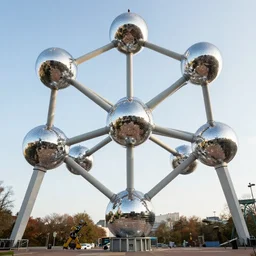 Atomium made out of disco balls