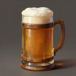 a wooden tankard of ale digital painting, artstation, concept art, smooth, sharp focus, illustration, art by artgerm and greg rutkowski and alphonse mucha