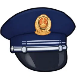 a police hat, cartoon style