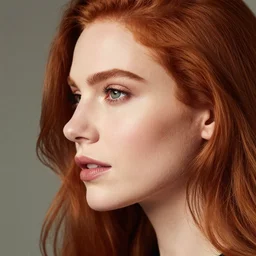 beautiful redhead woman, Photography, Glamor Shot, Portrait, 35mm, Closeup, side view