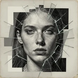 brutal force of god detailed and highly reliefed analogue mixed media collage with canvas texture in style of contemporary art, punk art, photorealistic, expressionism, minimalism. masterpiece, perfect composition, photorealistic beautiful face, spectacular quality, intricate details, shattered glass textures