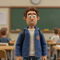 a cinematic film still of a claymation stop motion film starring chance the rapper as a college student, shallow depth of field, 8 0 mm, f 1. 8