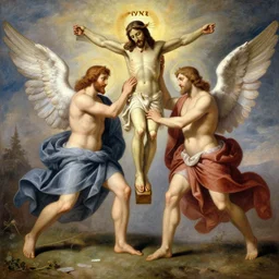 jesus christ fighting with angels