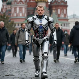 boris yeltsin in cybernetic suit in full power, walking on moscow streets, photo by chris warner, leica with flash, deep depth field, masterpiece, trending on pinterest, featured on pixiv, cinematic composition, hyper - detailed, hd, hdr, 4 k, 8 k