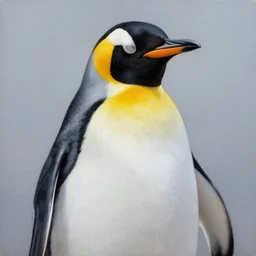 painting of a penguin that looks like benjamin netanyahu