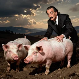 trading pigs for swine by salvador dali and goya