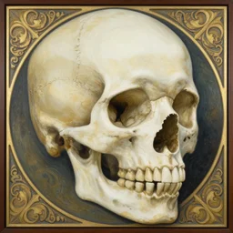 beautiful detailed art nouveau painting death skull surrealism