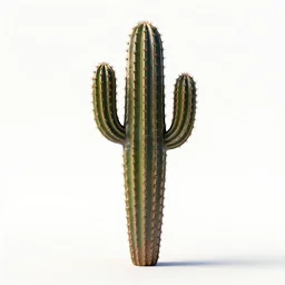 bronze statue of a barrel cactus, stylized pixar-style 3d render, full body, isolated on a pure white background, centered, entire subject in frame, sharp focus, soft studio lighting