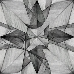 Geometrically surreal, extremely high detail, photorealistic, intricate line drawings, dotart, album art in the style of James Jean