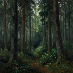 a forest by zdzislaw beksinski, matte painting, aesthetic
