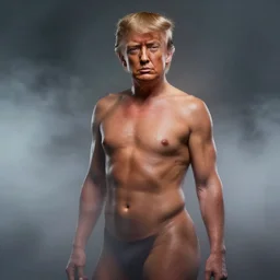 trump sexy portrait, trending on art station behance, lens, fog volumetric