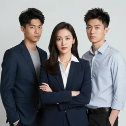 photo of a businesswoman with two boyfriends