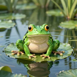 a frog on a pond, Keith Haring