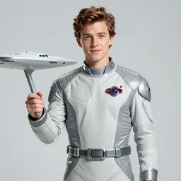 magazine photo of Asa Butterfield playing Wesley Crusher on the Enterprise