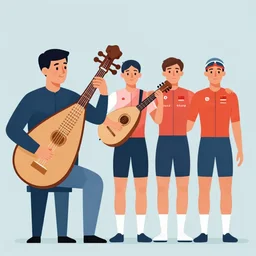 iconic image of a lute player, victo ngai, kilian eng, lois van baarle, flat