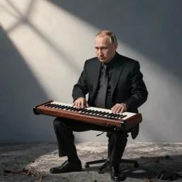 Vladimur Putin rocking on a Keytar