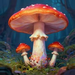 A psychedelic portrait of a psylocibin mushroom, vibrant color scheme, highly detailed, in the style of romanticism, cinematic, artstation, Moebius, Greg rutkowski