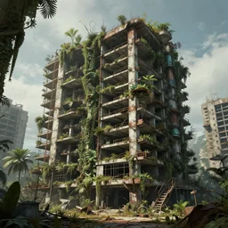 a beautiful hyperdetailed rendering of unfinished building industrial architecture architecture apartment urbex by beeple, otherworldly scumm bar vice city azeroth junglepunk, archdaily, wallpaper, highly detailed, trending on artstation.