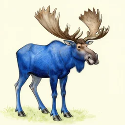blue moose drawing by daniel pinkwater