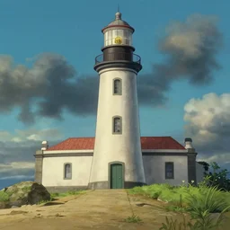 a film still Salvador Brazil, Barra light house, beach, farol da barra, medium shot, waist up, studio Ghibli, Pixar and Disney animation, sharp, Rendered in Unreal Engine 5, anime key art by Greg Rutkowski, Bloom, dramatic lighting