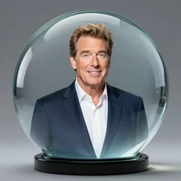 giant glass sphere containing steve harvey