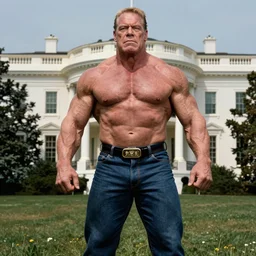 a photo of Hulk Hogan as the president of United States at the White House,