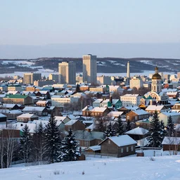 The city of Usinsk in Russia 4k