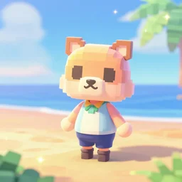 sparkling pastel cute voxel art of a beach in animal crossing, behance, artstation, cute, Japanese, 3d render, unity, beautiful lighting, extremely beautiful, very beautiful award winning art Huang Guangjian and Gil Elvgren and Sachin Teng , Greg Manchess