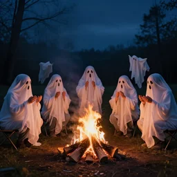 ! dream people telling ghost stories around a campfire, dslr photography, wallpaper, hd, 8 k,