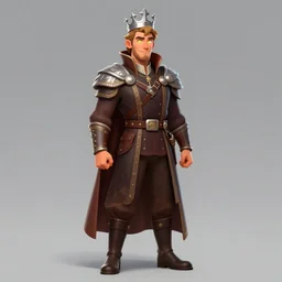 Ian Bohen as a dignified general king. Glowing eyes, silver crown, leather boots. Character design by charlie bowater, ross tran, artgerm, and makoto shinkai, detailed, inked, western comic book art, 2021 award winning painting
