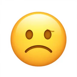 sad facial expression emoji vector art on a white background, 4K