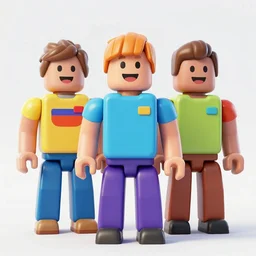 high quality 3d render of happy roblox figures, bright and fun colors, octane render, trending on artstation
