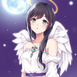 anime angel, upper body highly detailed illustration, beautiful face and eyes, pixiv gelbooru danbooru