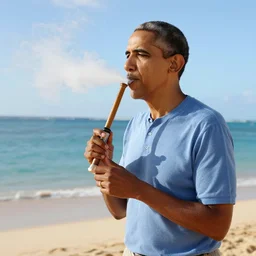 barack obama smoking a bong on a beach in hawaii