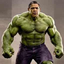 a photograph of barack obama as the incredible hulk, cinematic