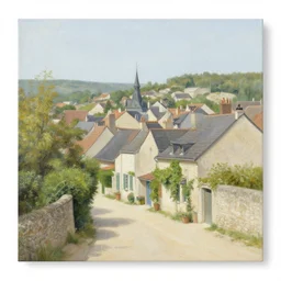 the french village, a painting by jean - claude lemaison