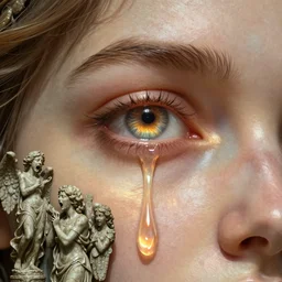 beautiful very extreme closeup eye, weeping scream angels stone statues, woman body, unreal engine, greg rutkowski, loish, rhads, beeple, tom bagshaw, alphonse mucha, global illumination, detailed and intricate environment