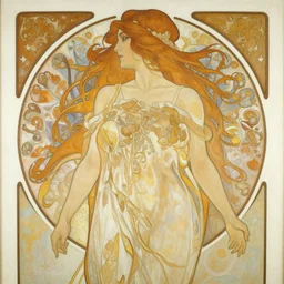 a streamline moderne painting in the style of donato giancola, and in the style of vanessa lemmen, and in the style of alphonse mucha. symmetry, smooth, sharp focus, semi - realism, intricate detail.
