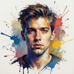 portrait art, splatter paint