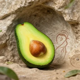 avocado being stolen, cave art