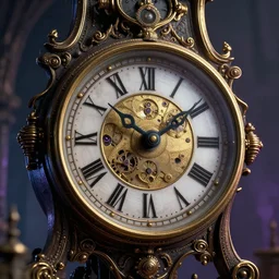 cyberpunk antique mechanical clock in the style of a movie by tim burton,, high details, cinematic, 8 k resolution, beautiful detailed, insanely intricate details, artstation trending, octane render, unreal engine