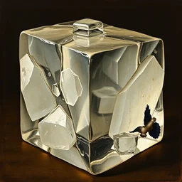 renaissance painting of ice cube by leonardo da vinci, hyperrealistic, medieval, renaissance,