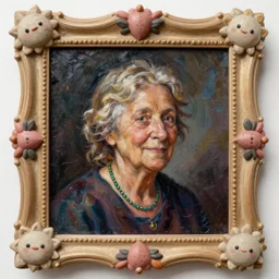 a rough oil painting of a grandmother in a cute frame, mystic artwork, dark background, highly detailed, award - winning art, trending on artstation, wlop