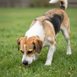 a dog doing his droppings