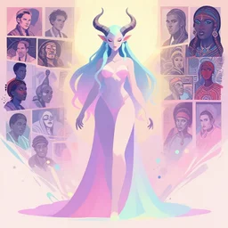 a dreamy otherworldly 3 d render of diablo lilith, pixiv fanbox, dramatic lighting, maximalist pastel color palette, splatter paint, pixar and disney exploded - view drawing, graphic novel by fiona staples and dustin nguyen, peter elson, alan bean, wangechi mutu, clean cel shaded vector art, trending on artstation