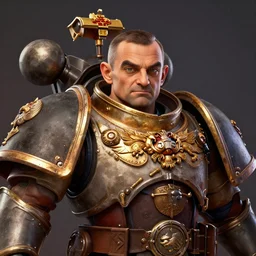 Mr bean as god emperor of mankind from warhammer 40k, digital portrait of Ernest Khalimov by Dan Mumford and Ross Tran, octane render, 8k, rtx on, trending on ArtStation