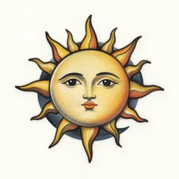 tattoo design of the sun kissing the moon