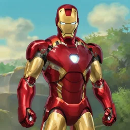 iron man in the style of studio ghibli