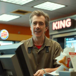elon musk working the register at burger king