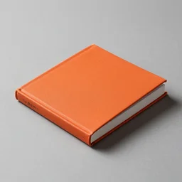 studio photography of a book, burnt orange and navy